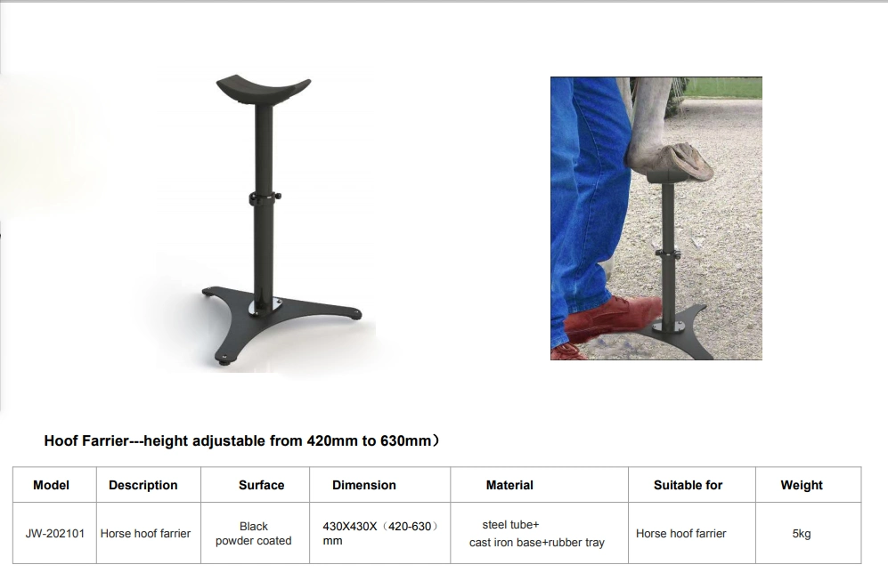 Q235 Steel Coated Powder Surface Treatment Hoof Maintenence Stand for Horses Farm